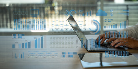 Poster - work hard data analytics statistics information business technology