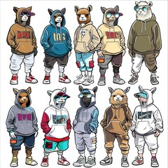 Wall Mural - Alpacas Streetwear