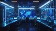 © fledermausstudio - futuristic cybercrime investigation unit with virtual reality environments