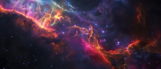 Wall Mural - vibrant cosmic nebula and stars