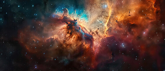 Wall Mural - Stunning cosmic nebula with vibrant colors