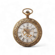 © Tirawat - A silver pocket watch with roman numerals on the face, isolated on transparent background, PNG.