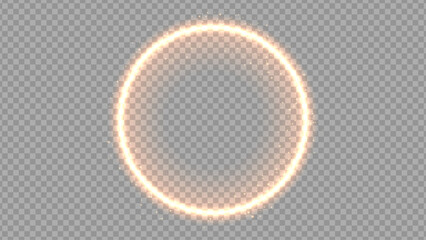 The effect of abstract white light circles on a transparent background. Stock royalty free. PNG	