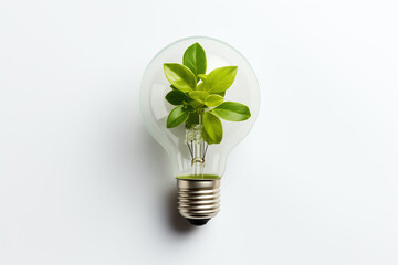 Canvas Print - there is a light bulb with a plant inside of it