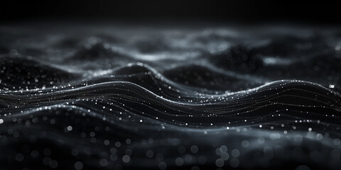 Wall Mural - a close up of a black and white photo of a wave