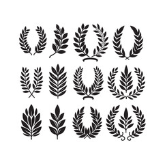 Wall Mural - Minimal laurel sign illustration icon logo