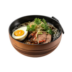 Canvas Print - Bowl of ramen isolated on transparent background, png, cut out.