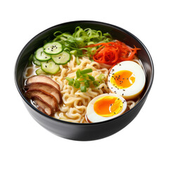 Canvas Print - Bowl of ramen isolated on transparent background, png, cut out.