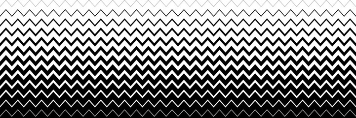 Poster - horizontal halftone of black zigzag design for pattern and background.