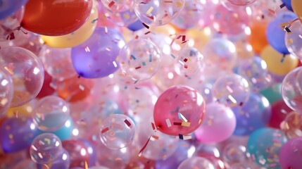 colorful party balloons background.