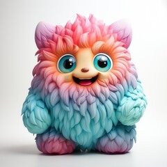 Cute 3D monster cartoon for kids.