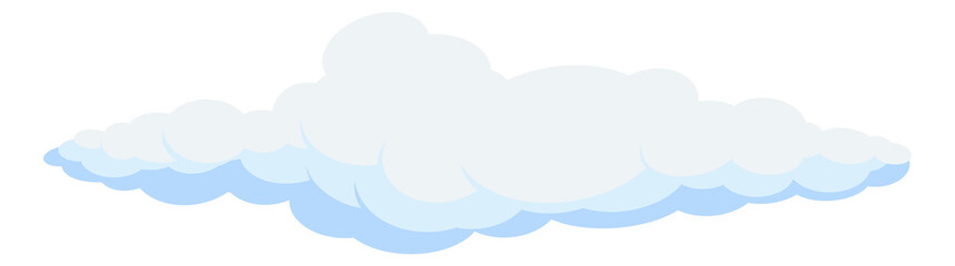 Cartoon cloud icon. White puffy weather element