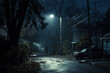 © Melvillian - Creepy suburban street at night.