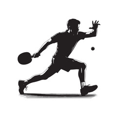 Wall Mural - table tennis player pose Silhouette illustration vector