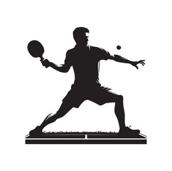 Wall Mural - table tennis player pose Silhouette illustration vector