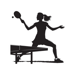 Wall Mural - table tennis player pose Silhouette illustration vector