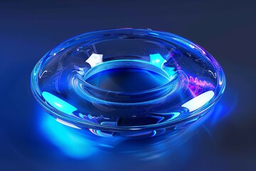 Poster - A glass bowl containing a blue light emitting a soft glow from within, creating a unique visual effect