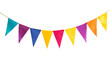 © Vector Nazmul - Multicolored bunting isolated on transparent white background, clipping path