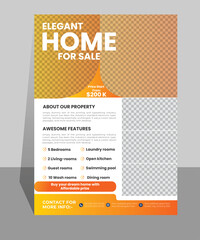 Real state flyer design template. Formal and unique design to take your business next level. Vector real state flyer template design.