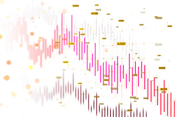 Poster - data and bar graphs overlaid, on a white background, illustrating a global concept