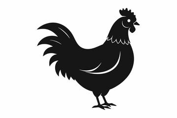 Wall Mural - A chicken silhouette black vector artwork illustration