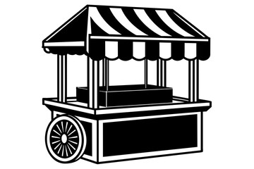 Canvas Print - A snack stand vector artwork illustration