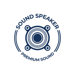 Canvas Print - speaker sound system logo design with creative concept premium vector