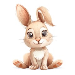 Wall Mural - A cute rabbit with a big smile on its face