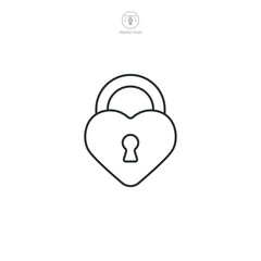 Fototapete - Heart with Lock Icon symbol vector illustration isolated on white background