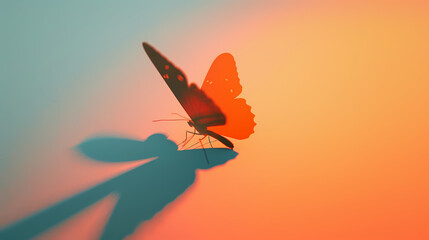 Canvas Print - Beautiful butterfly flying in the sky