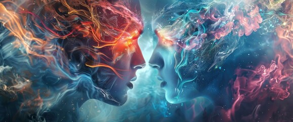 Two Souls Connected By An Ethereal Thread Of Love, Abstract Background Images