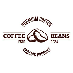 Poster - Coffee beans or coffee shop logo vector design template