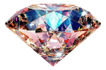 Wall Mural - Glowing diamond isolated on white background