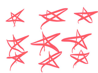 Red stars on white background three rows . High quality illustration