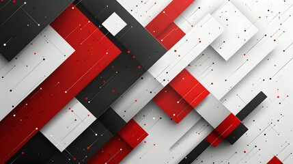 Wall Mural - red black white abstract geometric presentation