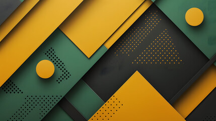 Poster - green yellow black abstract geometric presentation