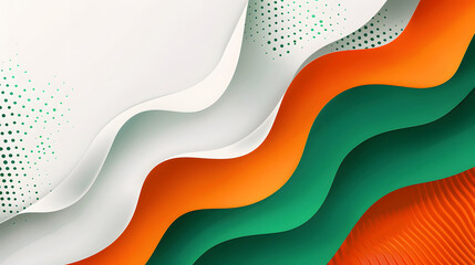 Poster - green orange white elegant abstract geometric presentation
