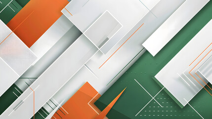 Poster - green orange white elegant abstract geometric presentation