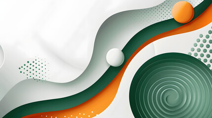 green orange white elegant abstract geometric presentation