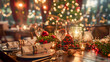 © Akash Tholiya - table set for a party, christmas  table, christmas decoration, christmas table setting rose
