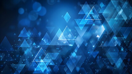 Poster - blue triangle abstract background