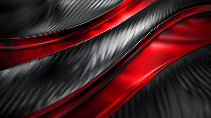 Poster - abstract metallic red and black background