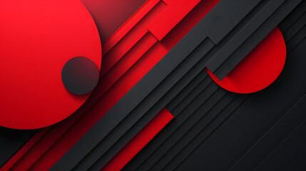 Poster - Modern red and black geometric design background