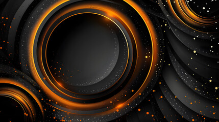 Poster - Luxury abstract gold and black orange circle background