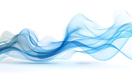 Poster - Design an elegant vector background with waves of soothing blue tones set against a pristine white backdrop