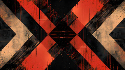 Poster - Design an abstract geometric vector background featuring shades of red and black