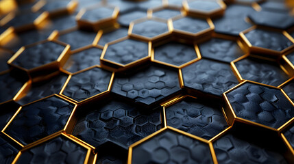 Poster - Create an elegant and modern abstract background, hexagon 3d gold