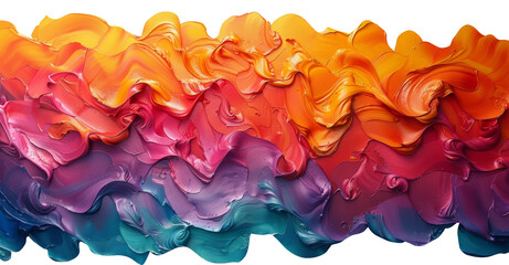 Aufkleber - Detailed view of a vibrant multicolored painting against a clean white background, showcasing intricate brush strokes and color contrasts.
