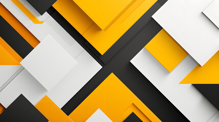 Poster - Black white yellow abstract geometric presentation