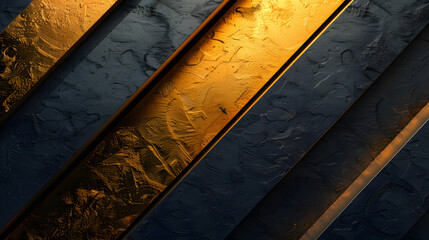Poster - Abstract metallic gold arrow shadow direction geometric